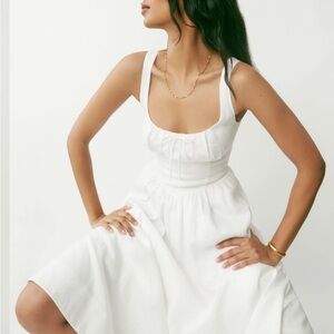 Reformation Balia Linen Dress White